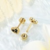 Heart Rhinestone Ear Fake Plugs EJEW-H105-26G-4