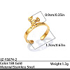 Ocean 304 Stainless Steel Rhinestone Cuff Open Rings WGF30C4-02-1