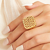Hollow Square Brass Open Cuff Rings for Women TF4137-3