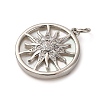 Brass Micro Pave Clear Cubic Zirconia Pendants KK-P308-83P-2