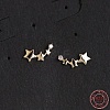 Rhodium Plated 925 Sterling Silver Silver Star Stud Earrings STER-BB71180-A-1