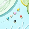 6Pcs 6 Colors Rack Plating Brass Beads KK-CJ0002-60-6