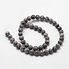 Natural Map Stone/Picasso Stone/Picasso Jasper Round Beads Strands G-E329-8mm-47-4