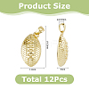 12Pcs Rugby Rack Plating Brass Pendants KK-HS0002-05-2