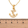304 Stainless Steel Crystal Rhinestone Anchor Pendant Necklaces LS-NJEW-Z057-01A-G-5