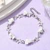 Natural Howlite Chip Link Bracelets BJEW-JB11592-01-1