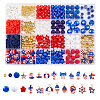 SUPERFINDINGS Independence Day Acrylic Beaded Stretch Bracelet with Alloy Enamel Charms DIY Making Finding Kit DIY-FH0006-72-1