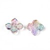 Baking Paint Transparent Glass Bead Caps DGLA-N014-04E-2