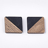 Resin & Walnut Wood Cabochons RESI-S358-90D-2