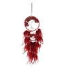 Retro Style Iron & Natural Red Agate Pendant Hanging Decoration PW-WG38430-03-1