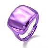 Brass Rectangle Signet Adjustable Ring for Women RJEW-G254-01B-3