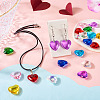 18Pcs 9 Colors Glass Heart Pendants GLAA-TA0003-29-7