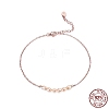 925 Sterling Silver Cable Chain Anklet with Natural Freshwater Pearls AJEW-F162-010RG-1