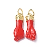 Eco-Friendly Rack Plating Brass Enamel Pendants KK-F845-36G-01-1