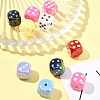 10Pcs UV Plating Rainbow Iridescent Acrylic Enamel Beads SACR-FS0001-32-10