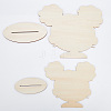 2 Sizes Pigtaill Girl Wooden Head Child Silhouette Stands ODIS-WH0030-15A-3