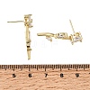 Brass Micro Pave Cubic Zirconia Stud Earrings KK-CBA8324-20G-05-5