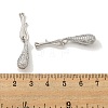 Brass Micro Pave Clear Cubic Zirconia S-Hook Clasps KK-L211-008P-3