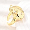 Brass Micro Pave Cubic Zirconia Cuff Open Rings RJEW-D346-01G-02-3