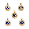 Lampwork Evil Eye Pendants with Clear Cubic Zirconia ZIRC-L102-11G-04-1