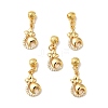 Rack Plating Brass Micro Pave Clear Cubic Zirconia Pendants ZIRC-H125-09G-4
