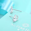 Exquisite 925 Sterling Silver Cubic Zirconia Stud Earrings EJEW-BB20091-4