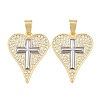 Brass Micro Pave Clear Cubic Zirconia Pendants KK-L275-71C-G-1