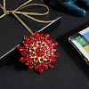 Flower Rhinestone Brooches JEWB-WH0022-91-3