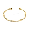 Ion Plating(IP) 304 Stainless Steel Twisted Open Cuff Bangles for Women BJEW-U003-01G-2