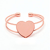 Heart Double Layered Wire Wrap Cuff Bangle BJEW-WH0015-02RG-1