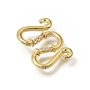 Brass Micro Pave Clear Cubic Zirconia M-Hook Clasps KK-CBA0DF0-15G-2