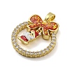 Christmas Brass Micro Pave Cubic Zirconia Pendants KK-H468-01E-01G-2
