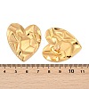 304 Stainless Steel Fold Heart Stud Earrings EJEW-Z096-04G-3
