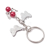 10Pcs 10 Colors Acrylic Pearl Angel Pendant Keychain KEYC-JKC01108-5