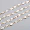 Handmade Natural Rainbow Moonstone Tumbled Stone Beaded Chains CHC-L045-014-3