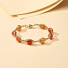 Healing Power Natural Carnelian Beaded Bracelets for Men Women X1-BJEW-TA00012-01-2
