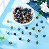 100Pcs 10 Colors Electroplated Natural Lava Rock Beads Strands G-PJ0001-03C-5