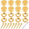 SUPERFINDINGS 2 Sets Flat Round Brass Glass Standoff Pin Sets DIY-FH0005-02-1