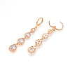 Teardrop Brass Micro Pave Cubic Zirconia Dangle Leverback Earrings EJEW-N058-14G-3