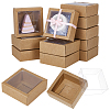 Square Paper Biscuit Boxes with Clear PVC Window CON-WH0098-16C-03-1