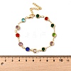 304 Stainless Steel Glass Link Chain Bracelets for Women BJEW-V010-01G-5