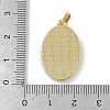 Rack Plating Brass Pave Shell Oval Pendants KK-U032-92G-06-3