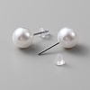 Imitation Pearl Plastic & Resin Round Beaded Necklace & Stretch Bracelet & Stud Earrings SJEW-WH0002-04-2