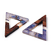 Transparent Resin & Walnut Wood Pendants RESI-ZX017-42-2