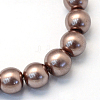 Baking Paint Pearlized Glass Pearl Round Bead Strands LS-HY-Q330-8mm-78-2