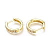 Brass Micro Pave Clear Cubic Zirconia Huggie Hoop Earrings X-ZIRC-H102-12G-2