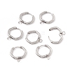 Tarnish Resistant 201 Stainless Steel Hoop Earring Findings STAS-H166-04P-1