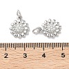 Brass Micro Pave Clear Cubic Zirconia Pendants KK-P349-10P-3