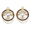 Brass Micro Pave Clear Cubic Zirconia Universe Space Charms X-KK-S348-566-NF-1