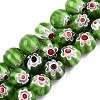 Handmade Millefiori Glass Beads Strands LK-T001-10I-1